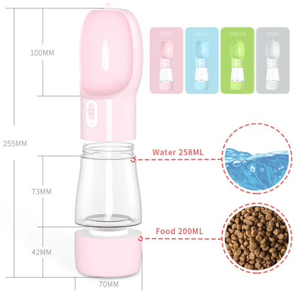 Petheartpoint - Dog Water Bottle with Food Container